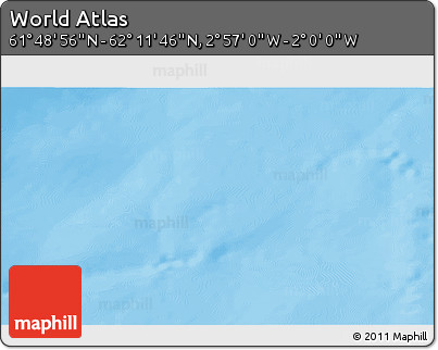 Physical 3D Map of the Area around 62° 0' 21" N, 2° 28' 30" W