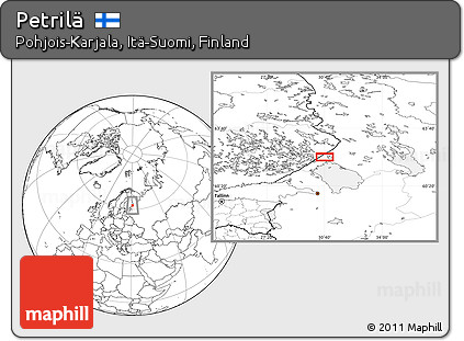 Blank Location Map of Petrilä