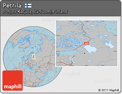 Gray Location Map of Petrilä, hill shading
