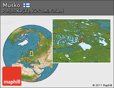 Satellite Location Map of Musko