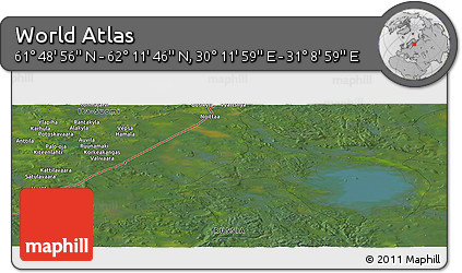 Satellite Panoramic Map of the Area around 62° 0' 21" N, 30° 40' 29" E