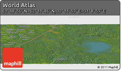 Satellite Panoramic Map of the Area around 62° 0' 21" N, 30° 40' 29" E