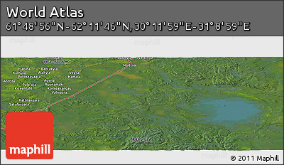 Satellite Panoramic Map of the Area around 62° 0' 21" N, 30° 40' 29" E