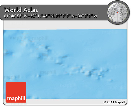 Physical 3D Map of the Area around 62° 0' 21" N, 30° 31' 29" W
