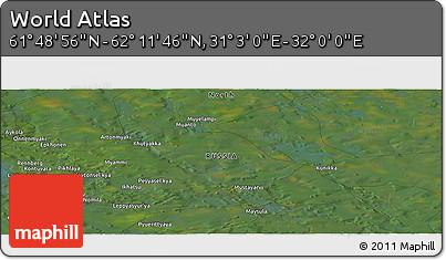Satellite Panoramic Map of the Area around 62° 0' 21" N, 31° 31' 29" E