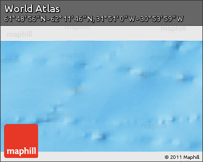 Physical 3D Map of the Area around 62° 0' 21" N, 31° 22' 30" W