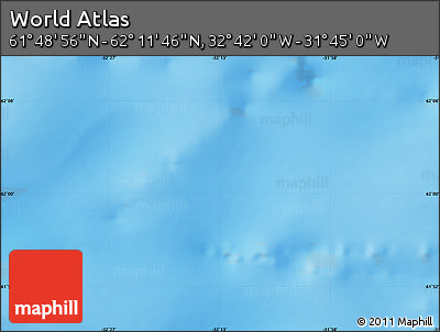 Physical Map of the Area around 62° 0' 21" N, 32° 13' 30" W