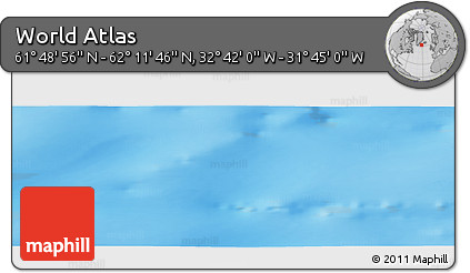 Physical Panoramic Map of the Area around 62° 0' 21" N, 32° 13' 30" W