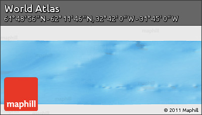 Physical Panoramic Map of the Area around 62° 0' 21" N, 32° 13' 30" W