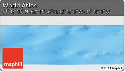 Physical Panoramic Map of the Area around 62° 0' 21" N, 32° 13' 30" W