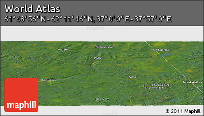 Satellite Panoramic Map of the Area around 62° 0' 21" N, 37° 28' 30" E