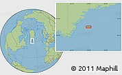 Savanna Style Location Map of the area around 62° 0' 21" N, 39° 52' 30" W