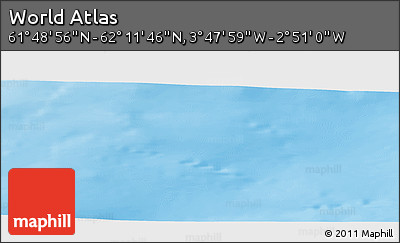 Physical Panoramic Map of the Area around 62° 0' 21" N, 3° 19' 30" W
