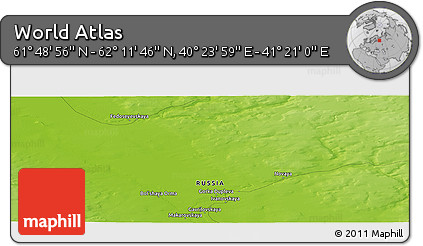 Physical Panoramic Map of the Area around 62° 0' 21" N, 40° 52' 30" E