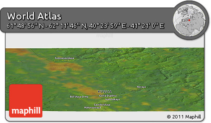 Satellite Panoramic Map of the Area around 62° 0' 21" N, 40° 52' 30" E