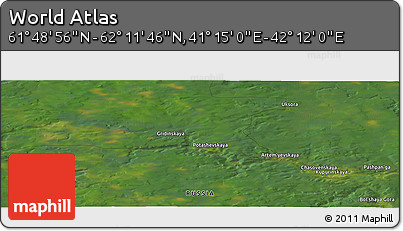 Satellite Panoramic Map of the Area around 62° 0' 21" N, 41° 43' 30" E