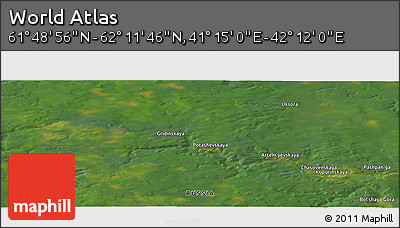 Satellite Panoramic Map of the Area around 62° 0' 21" N, 41° 43' 30" E