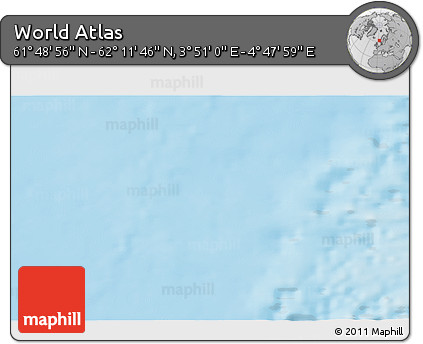 Shaded Relief 3D Map of the Area around 62° 0' 21" N, 4° 19' 30" E