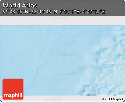 Shaded Relief 3D Map of the Area around 62° 0' 21" N, 4° 19' 30" E