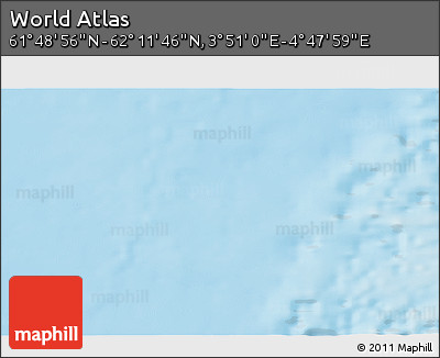 Shaded Relief 3D Map of the Area around 62° 0' 21" N, 4° 19' 30" E