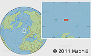 Savanna Style Location Map of the area around 62° 0' 21" N, 4° 10' 30" W