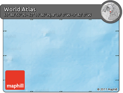 Shaded Relief Map of the Area around 62° 0' 21" N, 4° 10' 30" W
