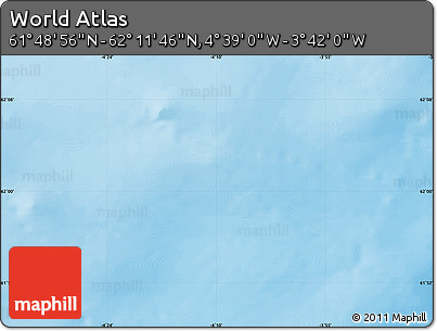 Shaded Relief Map of the Area around 62° 0' 21" N, 4° 10' 30" W