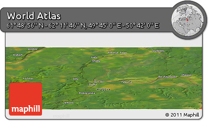 Satellite Panoramic Map of the Area around 62° 0' 21" N, 50° 13' 30" E