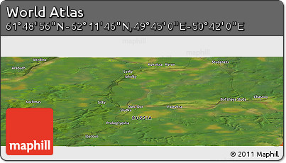 Satellite Panoramic Map of the Area around 62° 0' 21" N, 50° 13' 30" E