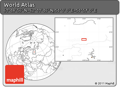 Blank Location Map of the Area around 62° 0' 21" N, 54° 28' 30" E