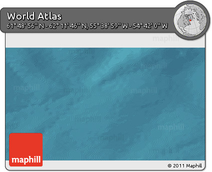 Satellite 3D Map of the Area around 62° 0' 21" N, 55° 10' 29" W