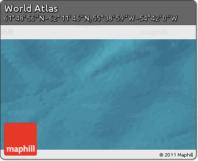 Satellite 3D Map of the Area around 62° 0' 21" N, 55° 10' 29" W