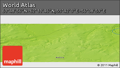Physical Panoramic Map of the Area around 62° 0' 21" N, 56° 10' 29" E