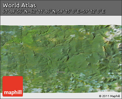 Satellite 3D Map of the Area around 62° 0' 21" N, 58° 43' 30" E