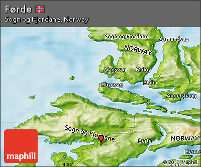 Physical Map of Førde