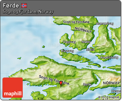 Physical Map of Førde