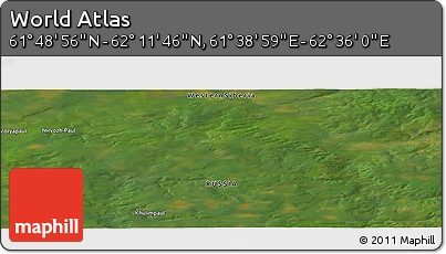 Satellite Panoramic Map of the Area around 62° 0' 21" N, 62° 7' 30" E