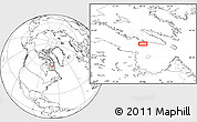 Blank Location Map of the area around 62° 0' 21" N, 68° 46' 30" W