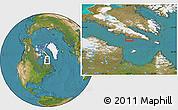 Satellite Location Map of the area around 62° 0' 21" N, 68° 46' 30" W