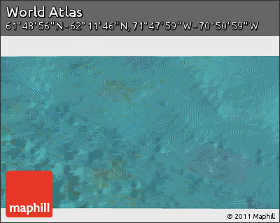 Satellite 3D Map of the Area around 62° 0' 21" N, 71° 19' 29" W