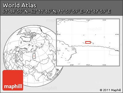 Blank Location Map of the Area around 62° 0' 21" N, 72° 19' 29" E