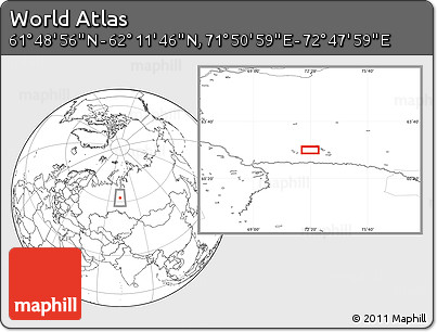 Blank Location Map of the Area around 62° 0' 21" N, 72° 19' 29" E