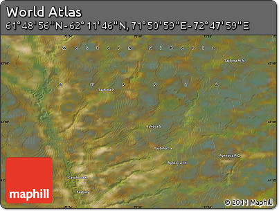 Satellite Map of the Area around 62° 0' 21" N, 72° 19' 29" E