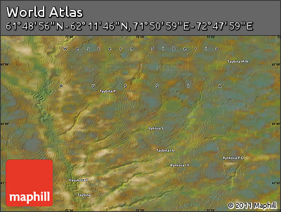 Satellite Map of the Area around 62° 0' 21" N, 72° 19' 29" E