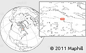 Blank Location Map of the area around 62° 0' 21" N, 72° 10' 30" W