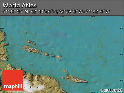 Satellite Map of the Area around 62° 0' 21" N, 72° 10' 30" W