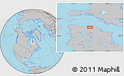 Gray Location Map of the area around 62° 0' 21" N, 73° 52' 30" W