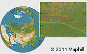 Satellite Location Map of the area around 62° 0' 21" N, 76° 34' 29" E