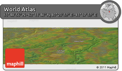 Satellite Panoramic Map of the Area around 62° 0' 21" N, 80° 49' 29" E