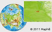 Physical Location Map of the area around 62° 0' 21" N, 85° 55' 30" E